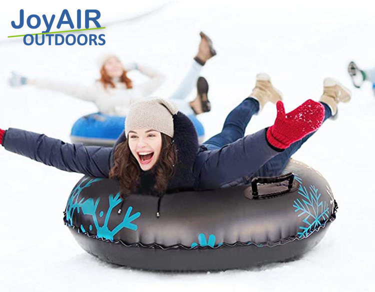 Factory price custom logo winter sport game inflatable snow sled with handles inflatable snow tube for adults and kids