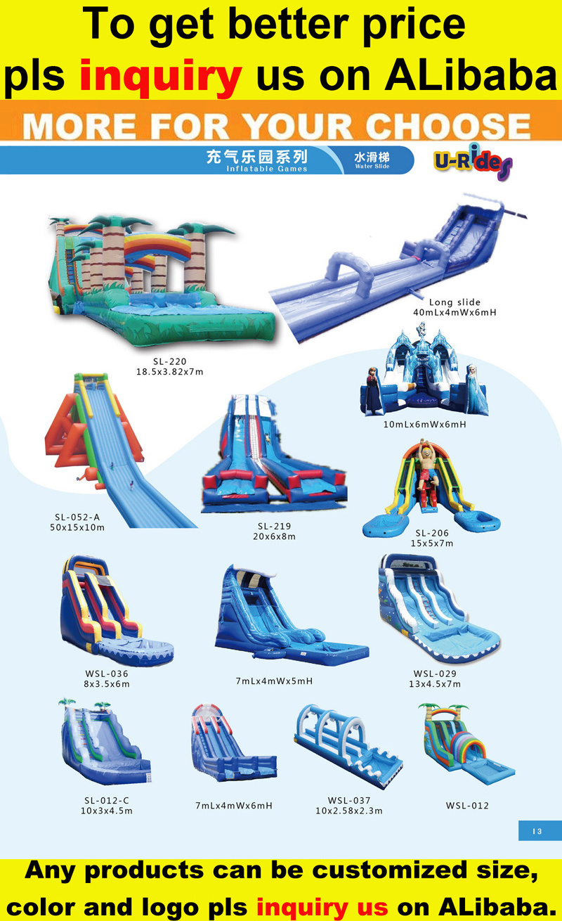 commercial High quality  water park entertainment  funny inflatable water slide slip and slide for adult