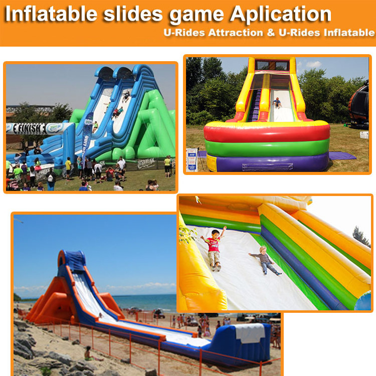 China cheap big inflatables slides inflatable dry/ water slides with arch for kids and adults