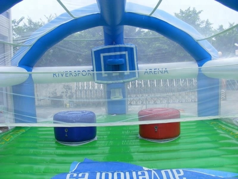 Wholesale all in one multifunctional sport inflatable basketball field dodgeball court joust game inflatable arena