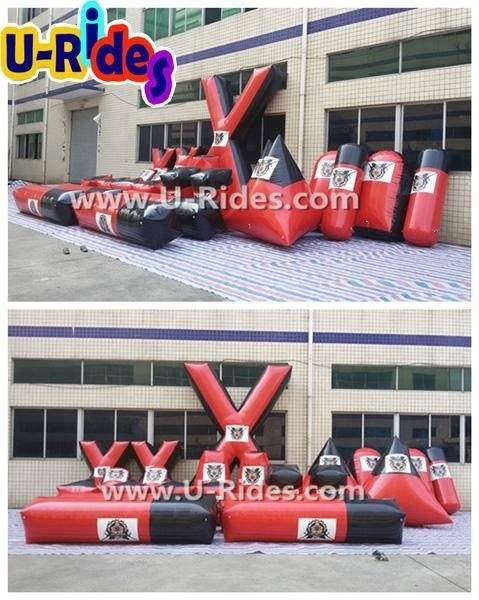 commercial shooting game PVC 41 bunkers RockStar field Package 7 Man used inflatable paintball bunkers arena for  Team building