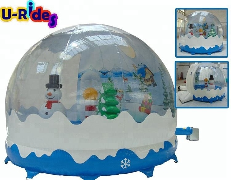 Wholesale high quality christmas giant light music snow globe inflatable bubble tents  inflatable christmas snow globe