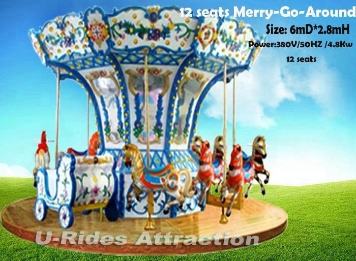 Wholesale funny game big-sized electric merry-go-round toy carousel horses for amusement park run ride