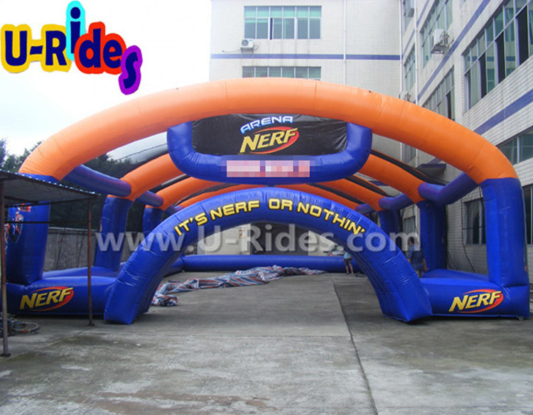 Commercial inflatable sports field paintball nerf fun inflatable paintball bunker field for party for rental business