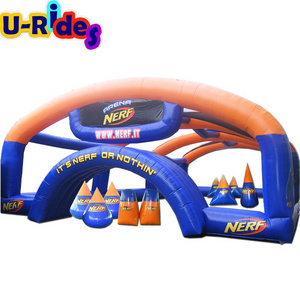 Commercial inflatable sports field paintball nerf fun inflatable paintball bunker field for party for rental business