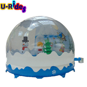 Wholesale high quality christmas giant light music snow globe inflatable bubble tents  inflatable christmas snow globe