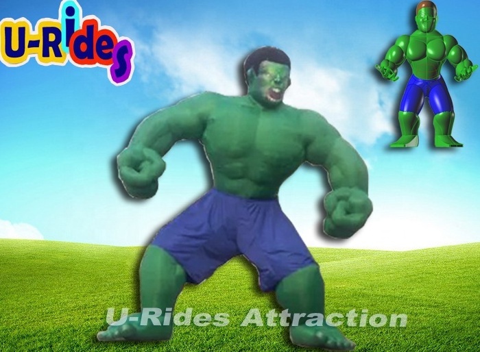 The Hulk advertising inflatable green giant man cartoon