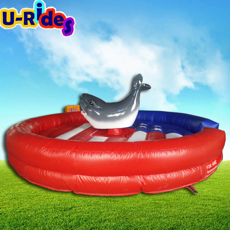 U-Rides Mechanical Shark rodeo with inflatable jumper for Party Events Amusement park