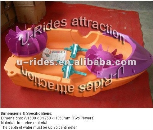 Outdoor water toys pedal boats plastic hand paddle boat with pedals for kids and adults