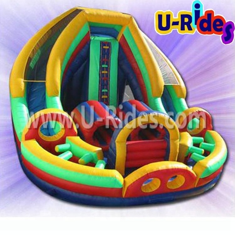 Challenge inflatable obstacle slide with dounel lanes inflatable stair slide for kids and adults