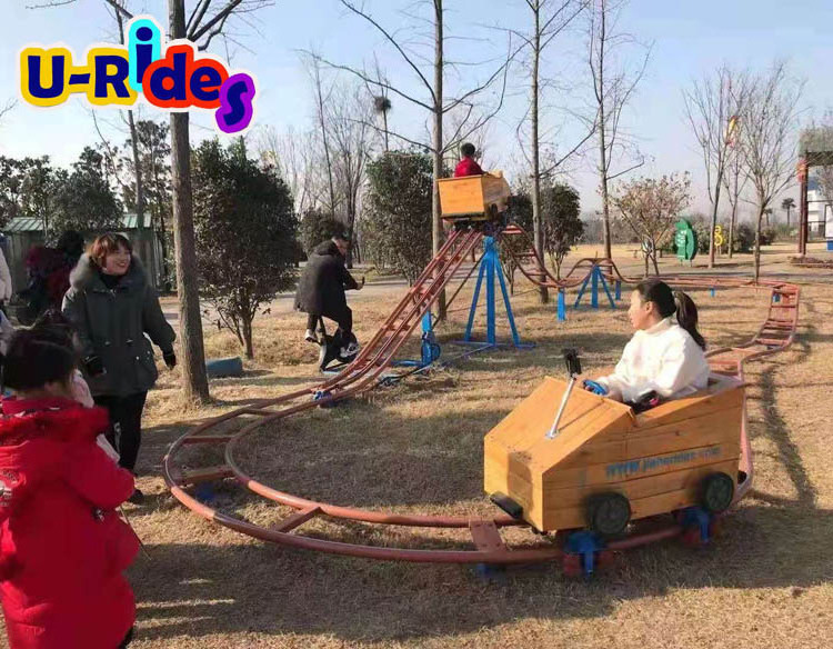 Hot sale amusement park equipment manpower driving mini roller coaster train human power roller coaster for kids