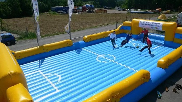 Inflatable soap football pitch soccer arena inflatable slippery soccer field For Event