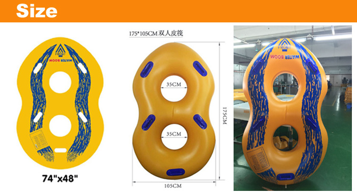 Normal In stock 0.75mm thickness PVC 2 Person waterpark slide tube double seat tube inflatable water park slide for Cobra Slide