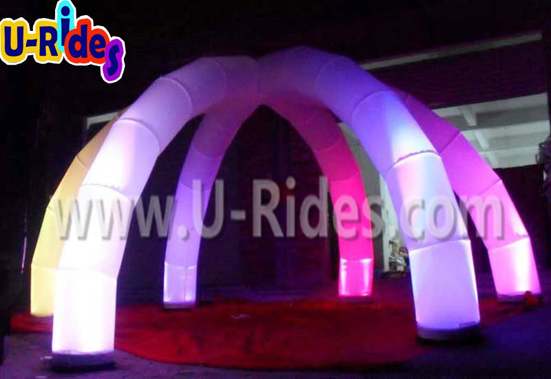 Air Dancer Bright lighting Purple color Inflatable Spider Tent Inflatable Arch Tent with LED