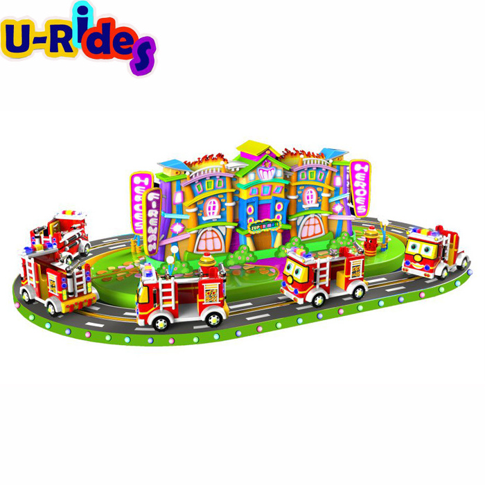 Amusement park railway trains Fire brigade theme electric ride on train