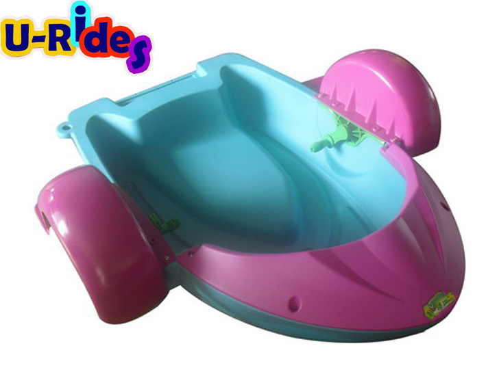 different sizes family hand aqua cycle paddle boat swimming pool plastic hand crank water paddle boat for water park