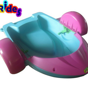 different sizes family hand aqua cycle paddle boat swimming pool plastic hand crank water paddle boat for water park