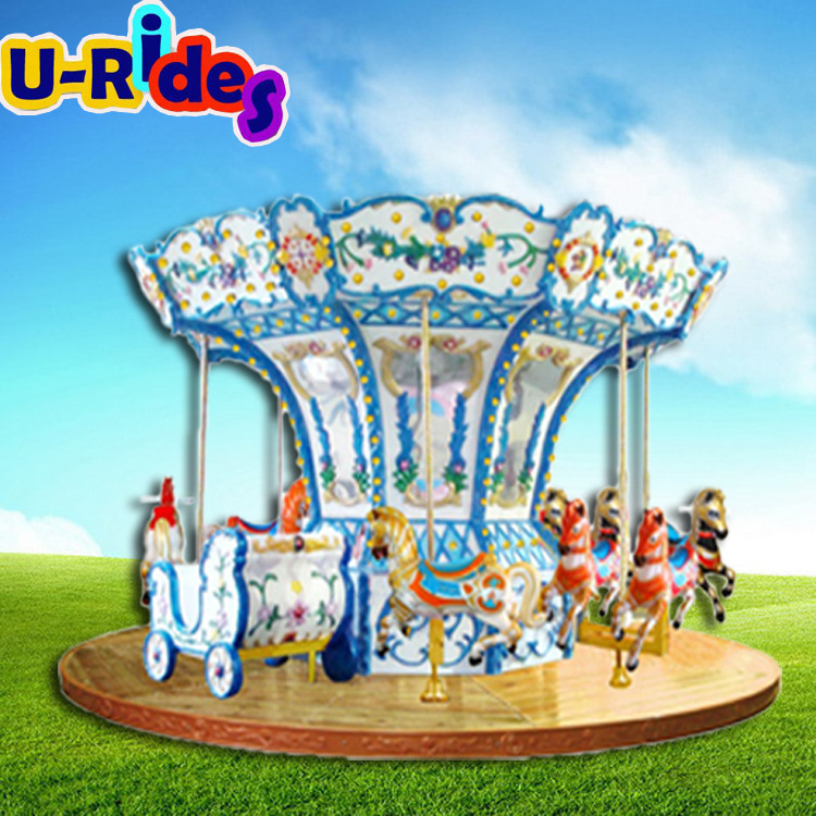 Wholesale funny game big-sized electric merry-go-round toy carousel horses for amusement park run ride