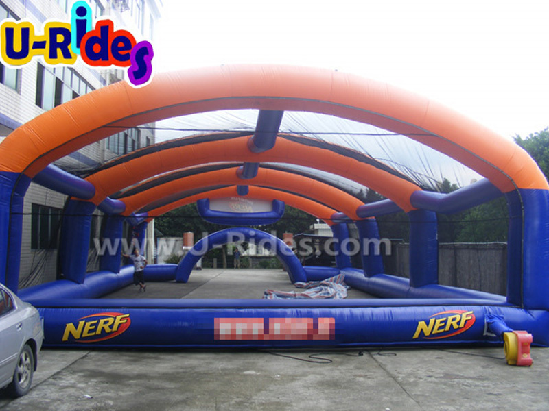 Commercial inflatable sports field paintball nerf fun inflatable paintball bunker field for party for rental business