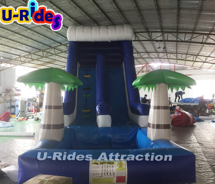 Factory wholesale large 8m long inflatable palms jungle slide jumper bouncer  inflatable water slide for trampoline park