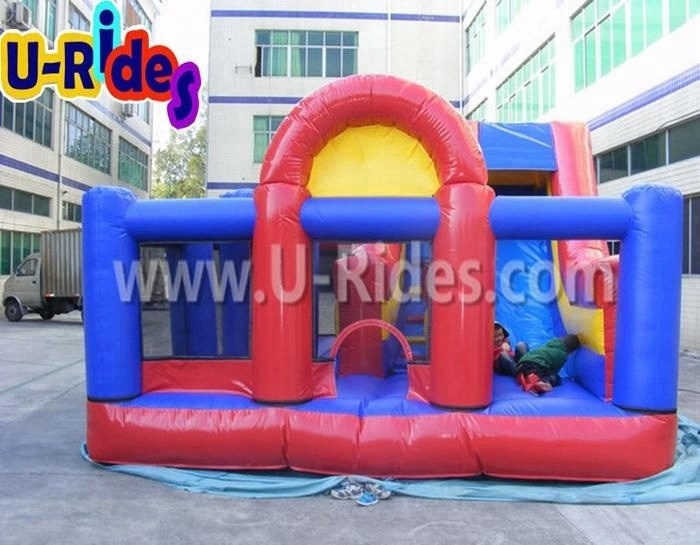 Commercial 2-Lane Inflatable Castle Slide with PVC Climbing Wall for Pool Rental Use