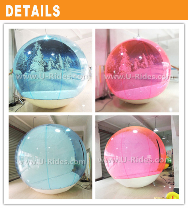 Wholesale clear giant inflatable snow globe human size blow up big inflatable christmas snow globe