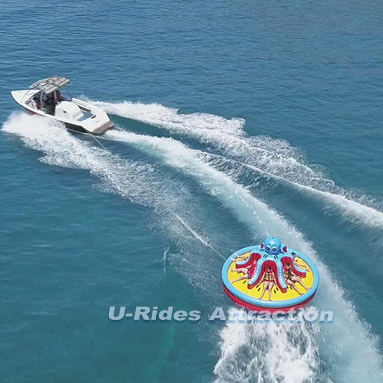 customized inflatable floating spinner octopus twister boat tube towable water tube inflatable For Water beach Fun