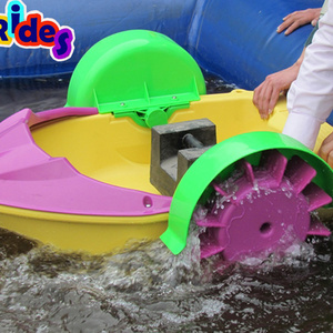 commercial water toys small single hand crank paddle rowing boat plastic water paddle boat For Kids Adults Sale