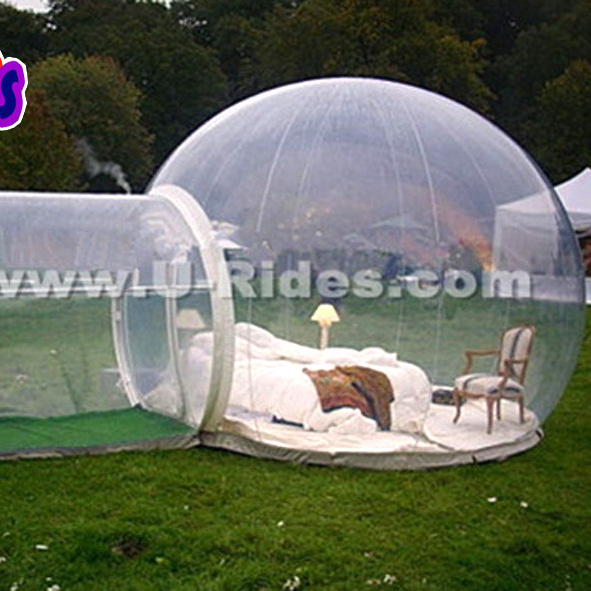 lawn Inflatable transparent clear portable outdoor single tunnel house bathroom PVC dome igloo tent inflatable bubble tent for