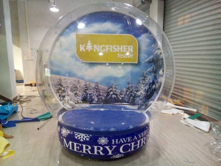 inflatable advertising snow bubble ball christmas giant inflatable snow globe for event