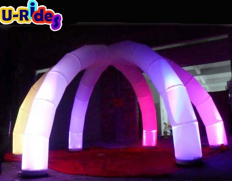 Air Dancer Bright lighting Purple color Inflatable Spider Tent Inflatable Arch Tent with LED