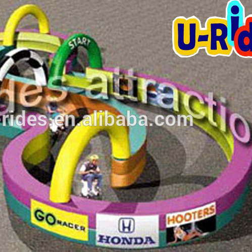 Outdoor extreme rush race track bumper cars racing track Inflatable karting track For Go Karts or Toilet Racer or Quad Bikes