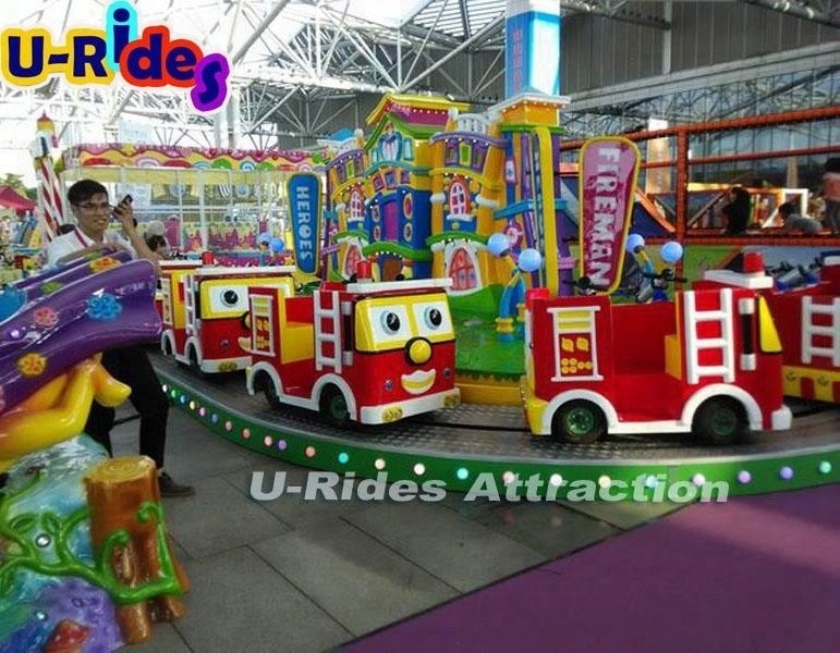 Amusement park railway trains Fire brigade theme electric ride on train