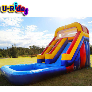 Factory prices  inflatable double  stair slide jumping inflatable water slide  with pool for kids