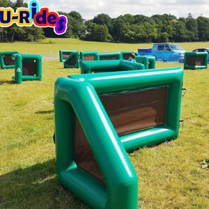 Wholesale Green high wall inflatable tactical air bunker window speedball bunkers inflatable paintball bunkers for  shoot sport