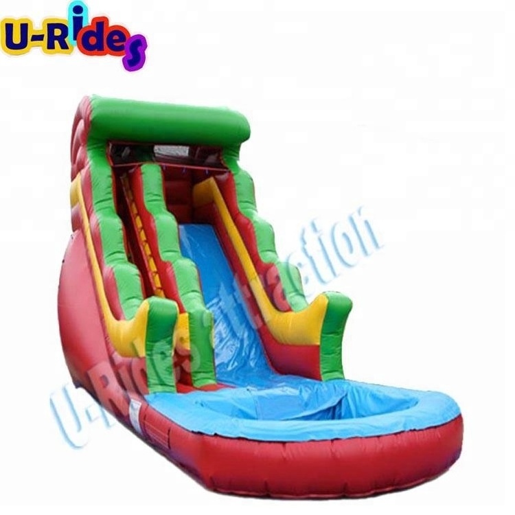 Wholesale commercial water slip and giant wet fry inflatable water slide with swimming pool