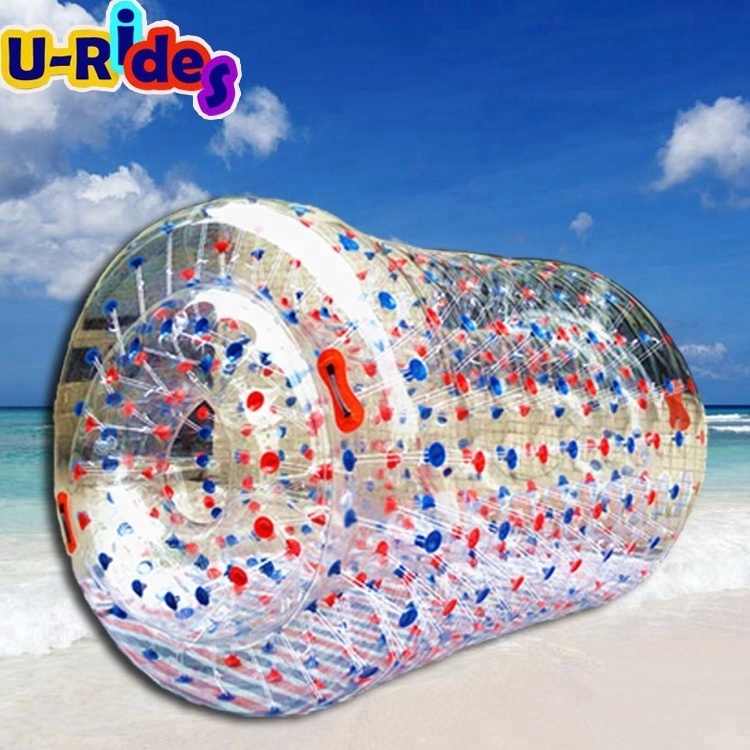 water Sports game transparent double layers  water walking roller wheel inflatable water barrel on the snow play