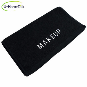 Custom LOGO Black 100 Cotton Beauty Hair Drying Bleach Proof Salon Towel