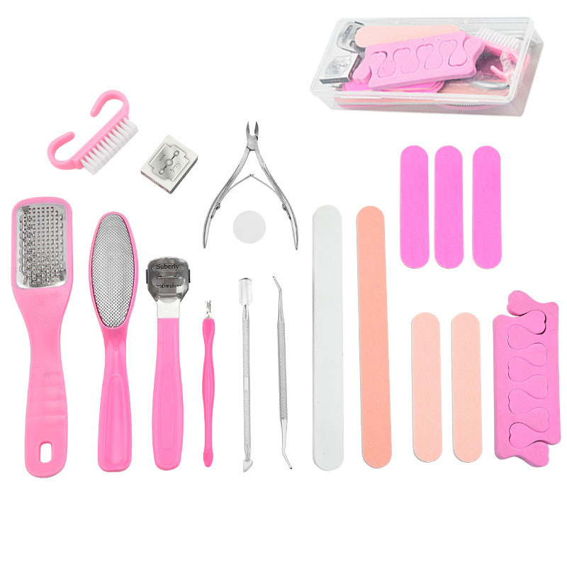 Professional Pedicure Foot Care Kit,20 in 1 Stainless Steel Foot Care Rasp Foot Dead Skin Remover Manicure Pedicure Kit