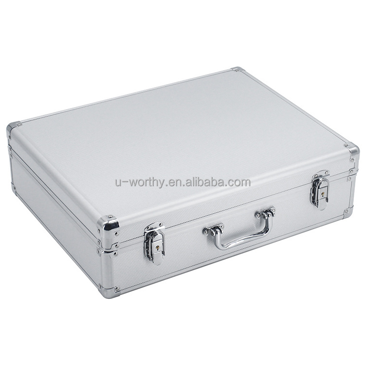 Custom Dimension Equipment Carrying Aluminum Tool Case with Shaped Foam Interior Hard Aluminum Flight Case with Handle and Wheel