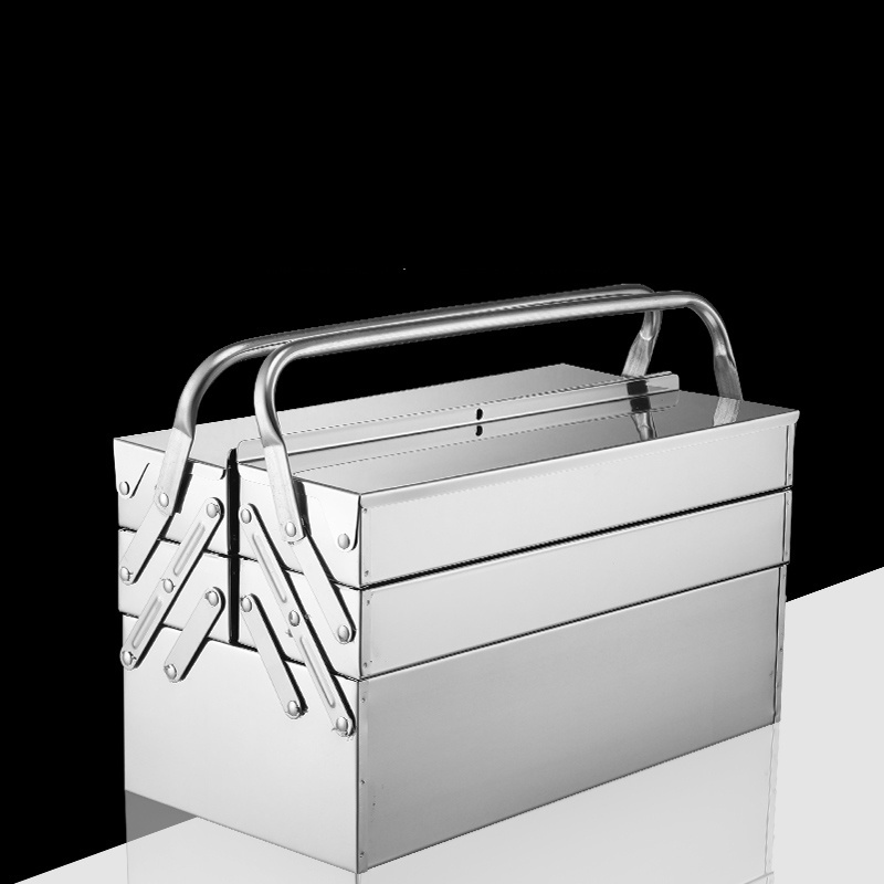 Professional Multi-Purpose Stainless Steel Tool Box Metal Toolbox with Portable Carrying Handles