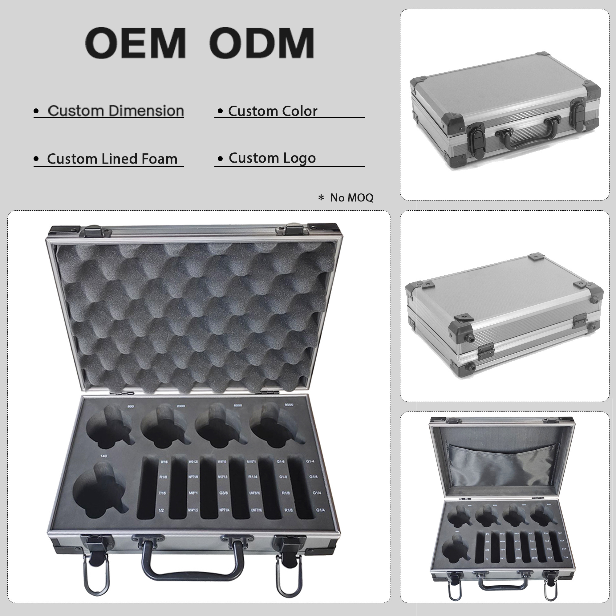 OEM ODM Ningbo Factory Custom Dimension Hard Aluminum Tool Case with Shockproof Foam Equipment Carrying Case Aluminum Briefcase