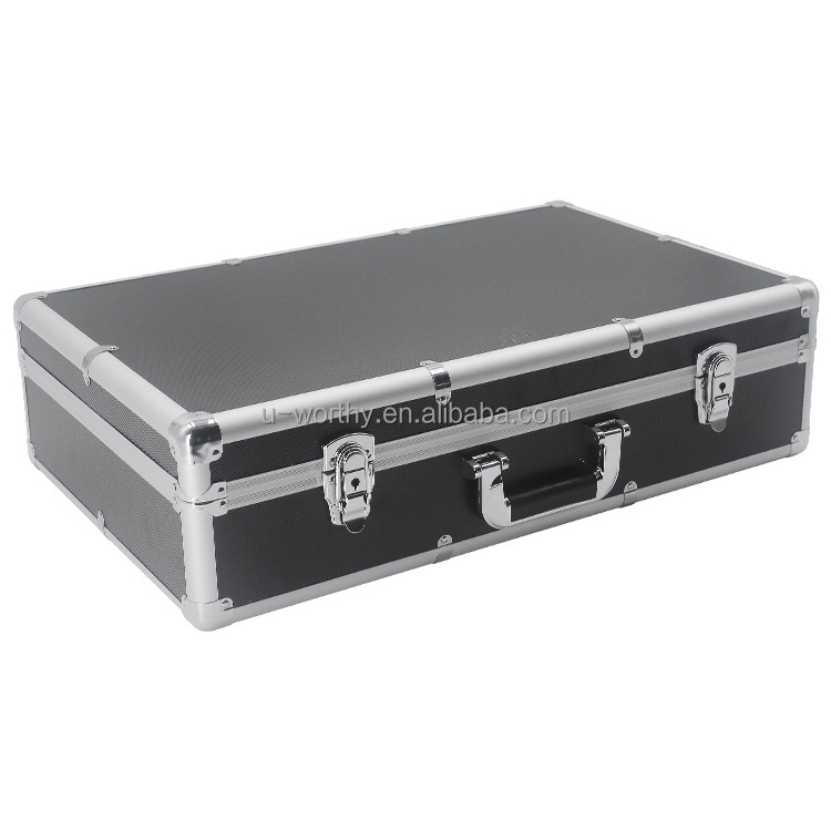 Custom Dimension Equipment Carrying Aluminum Tool Case with Shaped Foam Interior Hard Aluminum Flight Case with Handle and Wheel