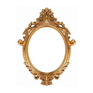 16x20 inch Home Decoration Oval Picture Mirror Frames Golden or Silver Foil Classical Wood and Resin Frame for Wall