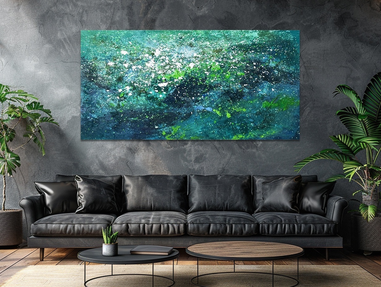 Modern Simple Emerald Green Abstract Handmade Painted Texture Oil Painting Luxury Living Room Wall Art