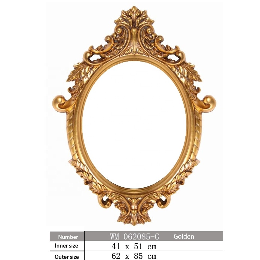 16x20 inch Home Decoration Oval Picture Mirror Frames Golden or Silver Foil Classical Wood and Resin Frame for Wall