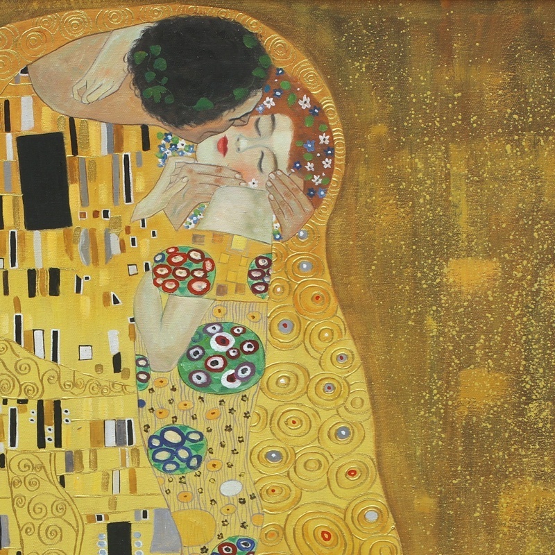 The Kiss by Klimt Framed Handmade famous oil painting reproduction dafen