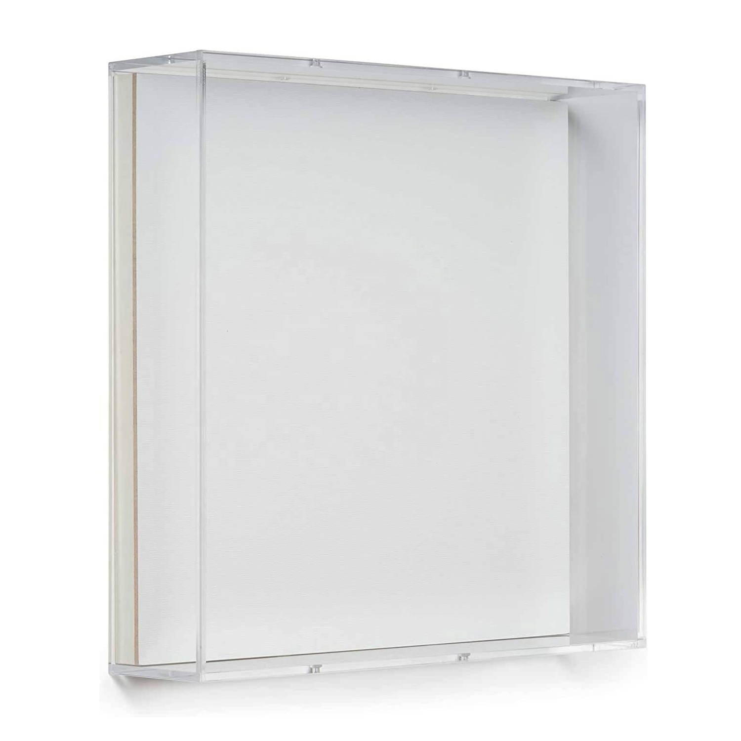 Diamond Polished Framing Clear Acrylic Shadowbox Lid Museum Grade Shadow Box Frame for 3D Art Painting & Photo Display