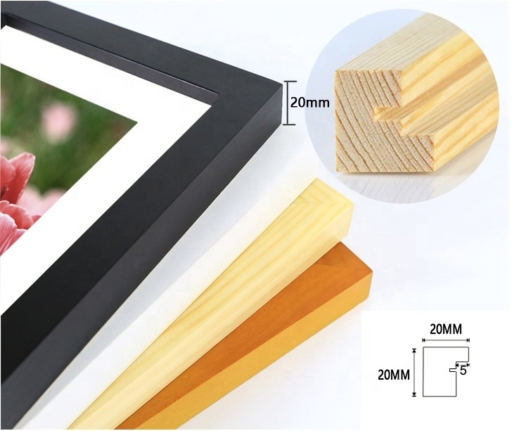 13 colors Black White Pink Blue Brown Oak Solid Pine Wood frame A0 A1 A2 A3 A4 8X10 11X14 Photo Picture Frame for Wall