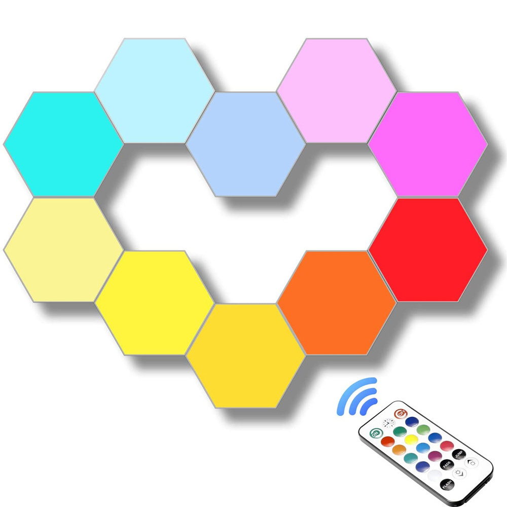 Free Sample custom 6pcs 5v  control USB Hexagonal Quantum Honeycomb Wall Lamp smart led hexagon light